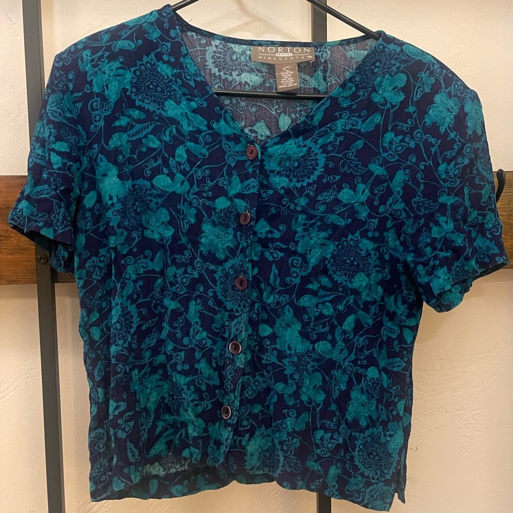 Vintage floral blouse w/ shoulder pads